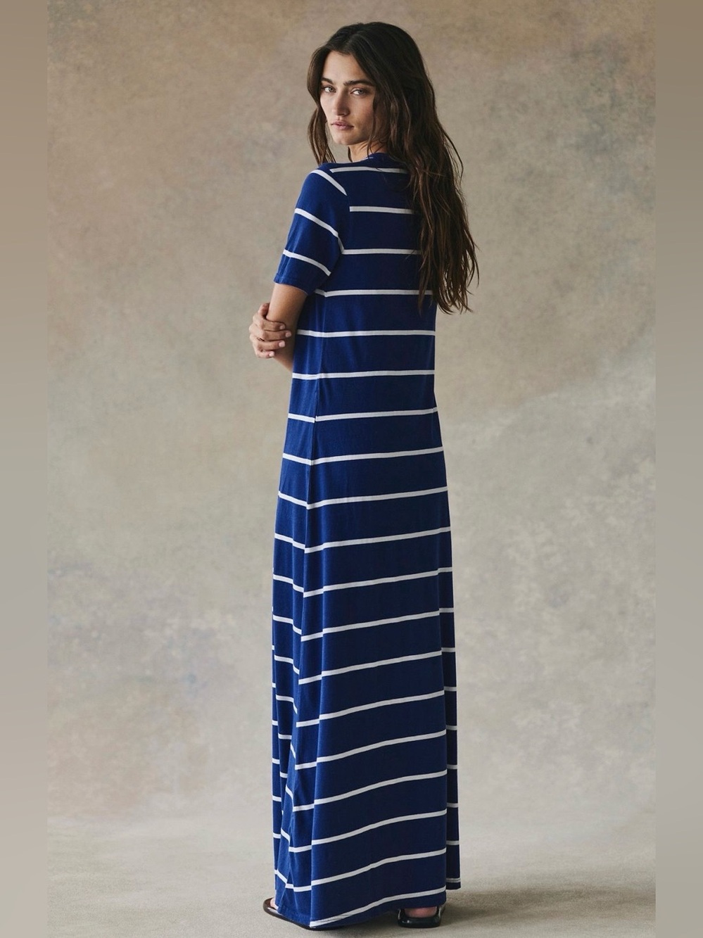 Free People Sleek and Striped Cotton-Jersey Maxi Dress - Picture 3 of 11